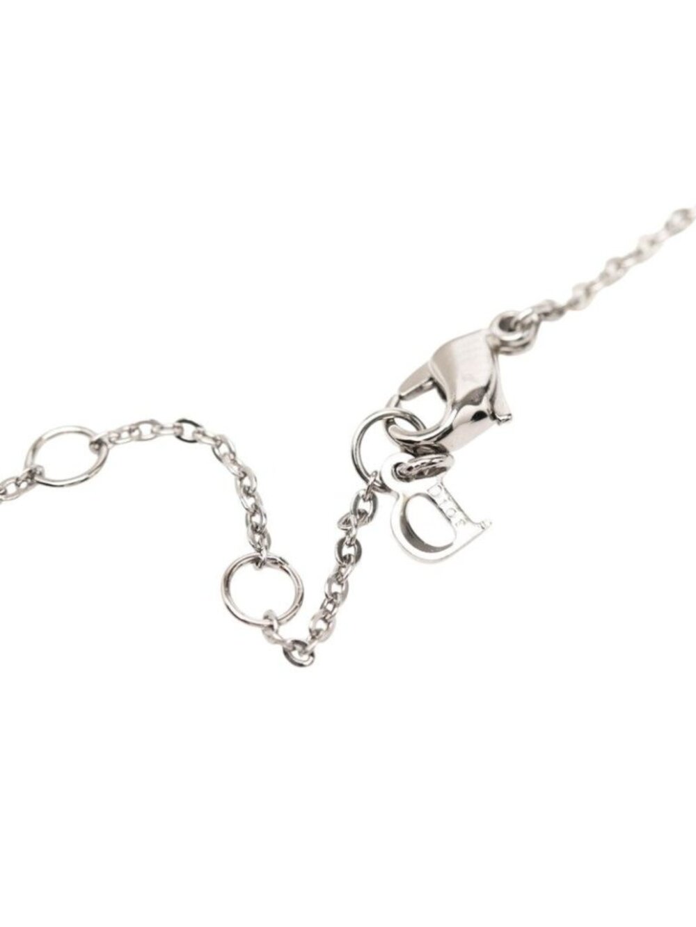 Dior Logo Heart Motif Pendant Silver Gray Metal - Picture 4 of 6